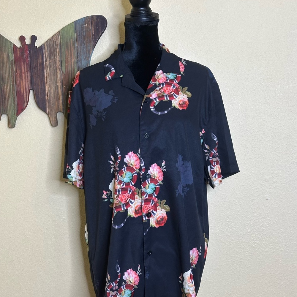 PacSun Black Casual Button Down Shirt Relaxed Fit